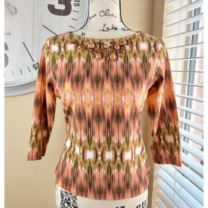 RUBY RD Favorites Sz PS Cotton multicolor Strech Beaded Neck